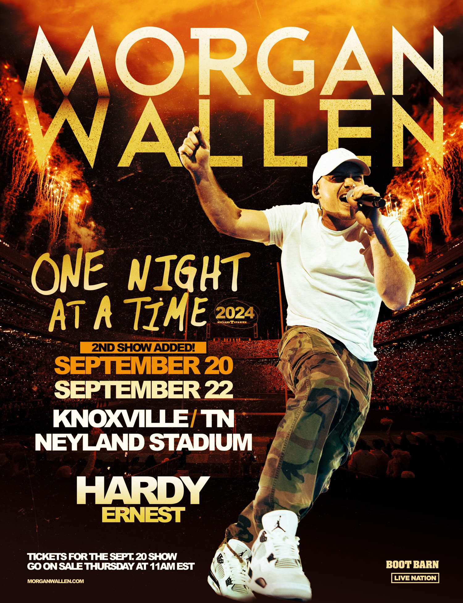 MORGAN WALLEN ADDS HISTORIC 2ND NIGHT AT NEYLAND: FRIDAY
